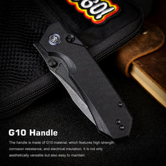 REMETTE RT-Rhino Folding Pocket Knife Innovative Button Liner Lock Structure Design D2 Blade G10 Handle Knives RNDG1