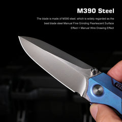 REMETTE RT-Meteor Knife Titanium Handle M390 Blade Folding Pocket Knives RTPT-AL
