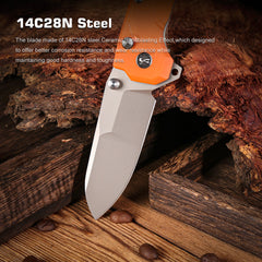 REMETTE RT-Cosmic Knife Button Liner Lock 14C28N Blade G10 Handle Outdoor Camping Knives  RTCO-GO
