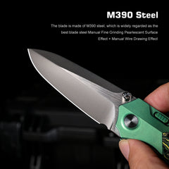 REMETTE RT-Meteor Knife Titanium Handle M390 Blade Folding Pocket Knives RTPT-CL