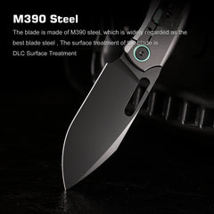 REMETTE RT-Orca Knife Button+Frame Lock M390 Blade Titanium Handle EDC Knives ORCAKDD