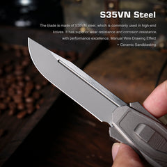 REMETTE Innovative Design RT-Swordfish Knife S35VN Blade Aluminum Handle ZL103D1