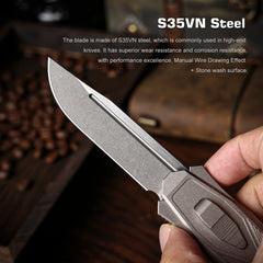 REMETTE Innovative Design RT-Swordfish Knife S35VN Blade Aluminum Handle ZL103D2