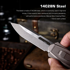 REMETTE Innovative Design RT-Swordfish Knife 14C28N Blade Aluminum Handle ZL103C2