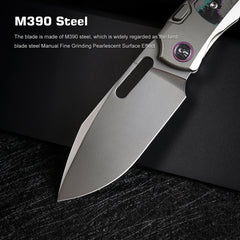 REMETTE RT-Orca Knife Button+Frame Lock M390 Blade Titanium Handle Outdoor Camping Knives ORCAJY