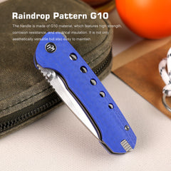 REMETTE RT-BEE 14C28N Blade Knife Outdoor Folding Pocket EDC Knives with Fruit Food Fork Toothpick RT-BEE-B