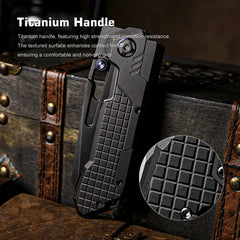 REMETTE RT-Cool Leopard Knife Innovative Button Frame Lock M390 Blade Titanium Handle Outdoor Camping Knives RTKS-B