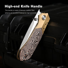 REMETTE RT-Meteor Knife Titanium Handle M390 Blade Folding Pocket Knives RTPT-DL