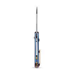 REMETTE RT-Camel Knife Screwless Exterior Button Liner Lock M390 Blade Titanium Handle Knives Blue RTCMLT3