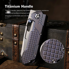 REMETTE RT-Cool Leopard Knife Frame Lock M390 Blade Titanium Handle Outdoor Camping Knives RTKS-L