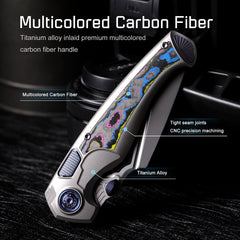 REMETTE RT-Scepter Innovative Button Frame Lock M390+Timascus Blade Titanium+Carbon Fiber Handle Knife SCPT-D