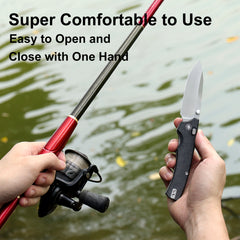 REMETTE Button+Liner Lock Folding Pocket Knife Sharp 14C28N Blade Reversible Pocket Clip Durable Micarta Handle Men Women EDC Hiking Fishing Camping Knives WD107