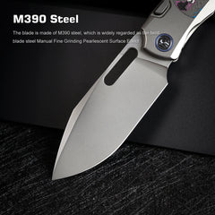 REMETTE RT-Orca Knife Button+Frame Lock M390 Blade Titanium Handle Outdoor Camping Knives ORCAUR