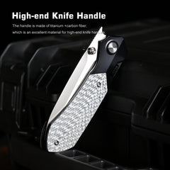 REMETTE RT-Meteor Knife Titanium Handle M390 Blade Folding Pocket Knives RTPT-BL