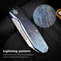 REMETTE RT-Squirrel Knife Titanium Handle M390 Blade RTDP-V