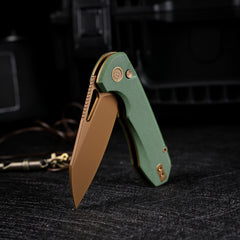 REMETTE RT-Camel Knife Button Liner Lock 14C28N Blade G10 Handle Outdoor Camping Knives RTCMLD