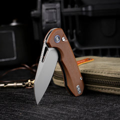 REMETTE RT-Camel Knife Button Liner Lock 14C28N Blade G10 Handle Outdoor Camping Knives RTCMLC