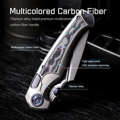 REMETTE RT-Scepter Innovative Button Frame Lock M390+Timascus Blade Titanium+Carbon Fiber Handle Knife SCPT-C