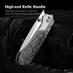 REMETTE RT-Meteor Knife Titanium Handle M390 Blade Folding Pocket Knives RTPT-EL