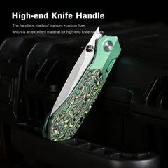 REMETTE RT-Meteor Knife Titanium Handle M390 Blade Folding Pocket Knives RTPT-CL