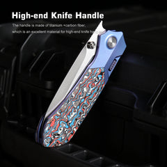 REMETTE RT-Meteor Knife Titanium Handle M390 Blade Folding Pocket Knives RTPT-AL