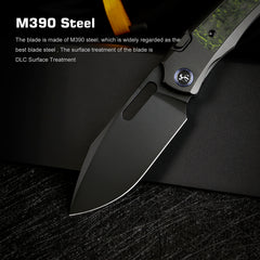 REMETTE RT-Orca Knife Button+Frame Lock M390 Blade Titanium Handle Outdoor Camping Knives ORCALS