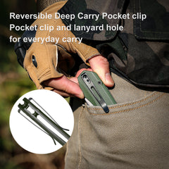 REMETTE RT-Camel Knife Button Liner Lock D2 Blade G10 Handle Outdoor Camping Knives RTG1