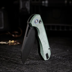 REMETTE RT-Camel Knife Button Liner Lock 14C28N Blade Micarta Handle Outdoor Camping Knives RTCMLE