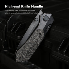 REMETTE RT-Meteor Knife Titanium Handle M390 Blade Folding Pocket Knives RTPT-ELD
