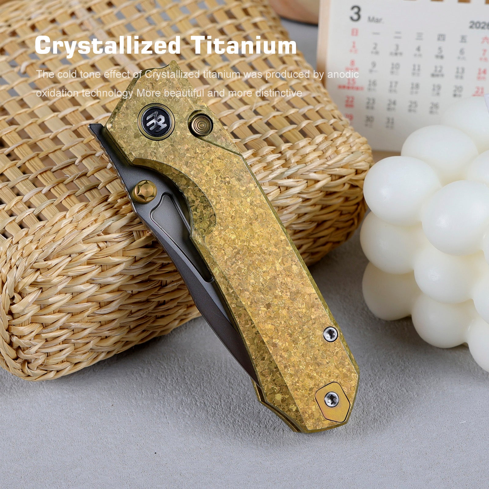 RIMITE リマイト REMETTE RT-Rhino Folding Pocket Knife M390 Blade Crystallized