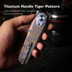 REMETTE RT-Infinite Power Knife M390 Blade Titanium Handle Folding Pocket EDC Tactical Knife RTIP-C
