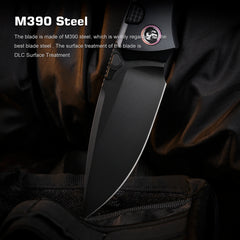 REMETTE RT-Steed Folding Pocket Knife Innovative Button Frame Lock Structure Design M390 DLC Blade Titanium + Carbon Fiber Handle Knives RTWS-BY