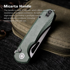 REMETTE RT-Camel Knife Button Liner Lock 14C28N Blade Micarta Handle Outdoor Camping Knives RTCMLE