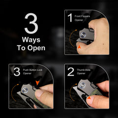REMETTE RT-Orca Knife Button+Frame Lock M390 Blade Titanium Handle Outdoor Camping Knives ORCALS