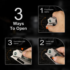 REMETTE RT-Orca Knife Button+Frame Lock M390 Blade Titanium Handle Outdoor Camping Knives ORCAKD
