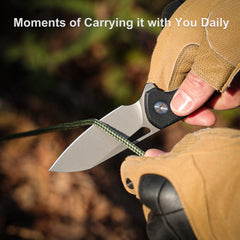 (Amazon purchase) REMETTE RT-Camel Knife Button Liner Lock D2 Blade G10 Handle Outdoor Camping Knives RTS1