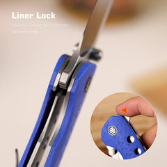 REMETTE RT-BEE 14C28N Blade Knife Outdoor Folding Pocket EDC Knives with Fruit Food Fork Toothpick RT-BEE-B