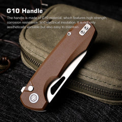 REMETTE RT-Camel Knife Button Liner Lock 14C28N Blade G10 Handle Outdoor Camping Knives RTCMLC