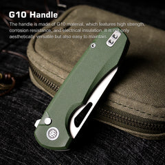 REMETTE RT-Camel Knife Button Liner Lock 14C28N Blade G10 Handle Outdoor Camping Knives RTCMLB