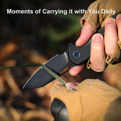 (Amazon purchase) REMETTE RT-Camel Knife Button Liner Lock D2 Blade G10 Handle Outdoor Camping Knives RTB1