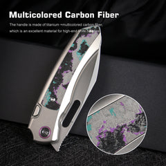 REMETTE RT-Orca Knife Button+Frame Lock M390 Blade Titanium Handle Outdoor Camping Knives ORCAJY