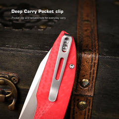 REMETTE RT-Cool Whale Knife 14C28N Blade G10 Handle Folding Pocket Outdoor Camping EDC Knife RTCL-GN3