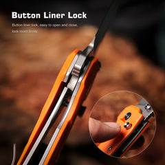 REMETTE RT-Cosmic Knife Button Liner Lock 14C28N Blade G10 Handle Outdoor Camping Knives  RTCO-GO