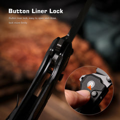 REMETTE RT-Cosmic Knife Button Liner Lock 14C28N Blade G10 Handle Outdoor Camping Knives  RTCO-GB