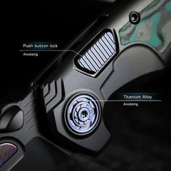 REMETTE RT-Scepter Innovative Button Frame Lock M390+Timascus Blade Titanium+Carbon Fiber Handle Knife SCPT-E