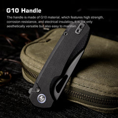 REMETTE RT-Camel Knife Button Liner Lock 14C28N Blade G10 Handle Outdoor Camping Knives RTCMLA