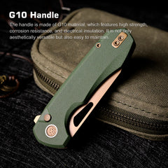 REMETTE RT-Camel Knife Button Liner Lock 14C28N Blade G10 Handle Outdoor Camping Knives RTCMLD
