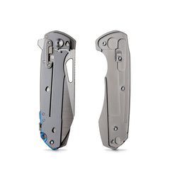 REMETTE RT-Camel Knife Screwless Exterior Button Liner Lock M390 Blade Titanium Handle Knives Titanium Gray RTCMLT2