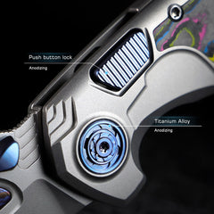 REMETTE RT-Scepter Innovative Button Frame Lock M390+Timascus Blade Titanium+Carbon Fiber Handle Knife SCPT-D