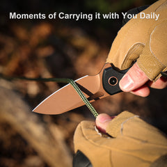 (Amazon purchase) REMETTE RT-Camel Knife Button Liner Lock D2 Blade G10 Handle Outdoor Camping Knives RTG2